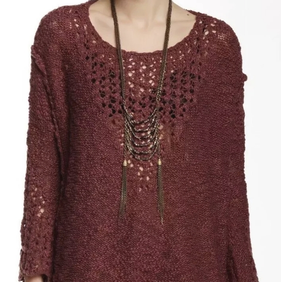 Free People Sweaters - Free People Pretty Pointelle Vee rose Sweater